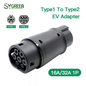 Type1 To Type 2 EVSE Adaptor Electric Vehicle Car EV Charger Tesla Connector SAE J1772 Type 2 To GBT 32A 1P